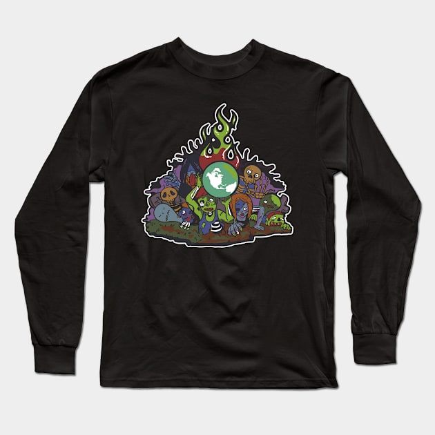 Nightmare Doodles Long Sleeve T-Shirt by GenocideEntertainment